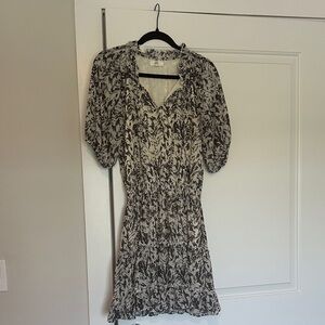 Entro Brown and White Patterned Dress